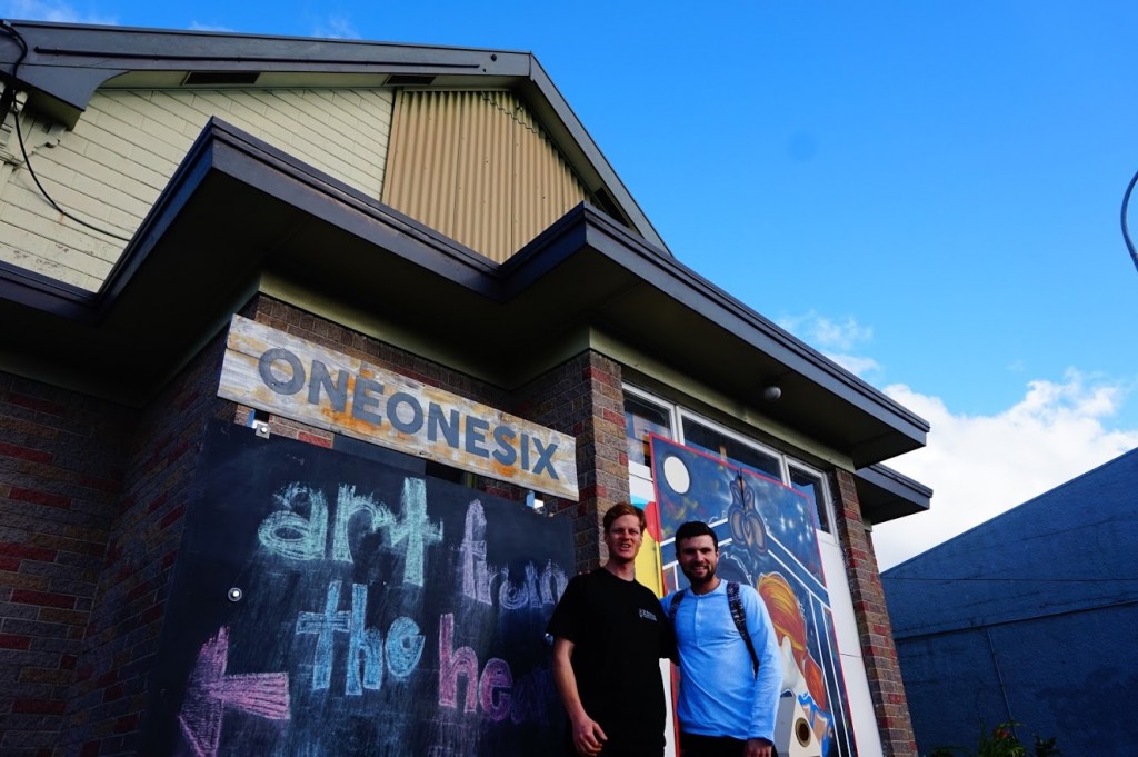 Ash and Barry in front of ONEONESIX
